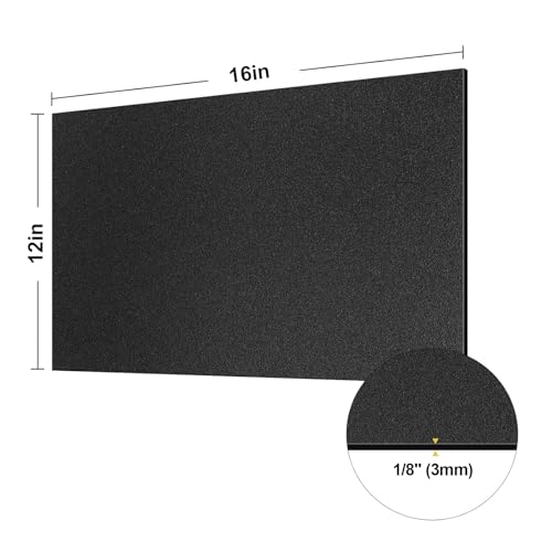 3 Pack Black ABS Plastic Sheet 12" x 16" 1/8" Thick (3mm), High Tensile and Impact Strength Moldable Plastic Sheet Plexiglass Sheet, DIY Material for Home Decor, Handicrafts