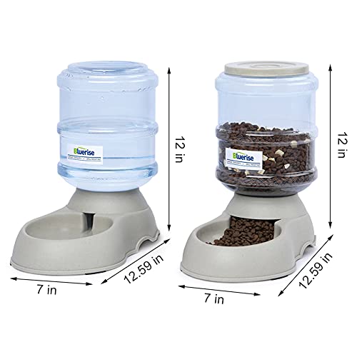 BLUERISE Pet Feeder and Water Food Dispenser Automatic for Dogs Cats, 100% BPA-Free, Gravity Refill, Easily Clean, Self Feeding for Small Large Pets Puppy Kitten Rabbit Bunny