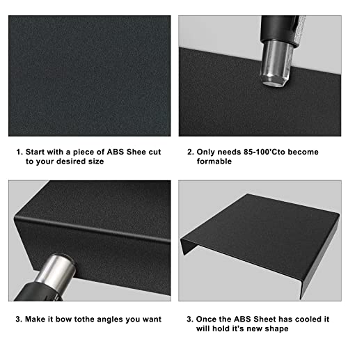 3 Pack Black ABS Plastic Sheet 12" x 16" 1/8" Thick (3mm), High Tensile and Impact Strength Moldable Plastic Sheet Plexiglass Sheet, DIY Material for Home Decor, Handicrafts