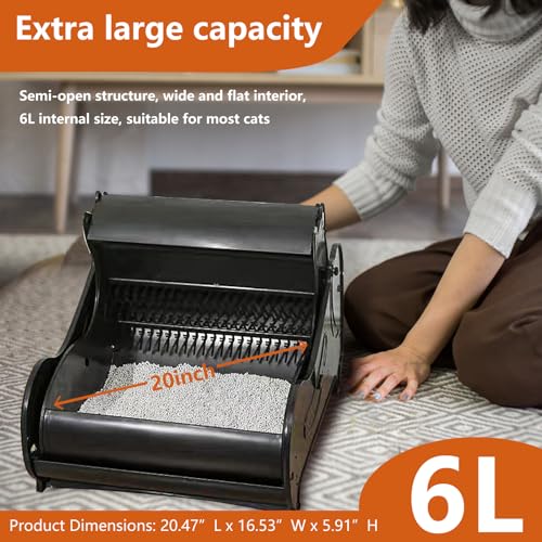 VCZONE Automatic Cat Litter Box, Self-Cleaning Cat Litter Box for Multiple Cats Ultra Cleaning, APP Control Low Noise Safety with Garbage Bags Cat Litter/Shovel/Mat