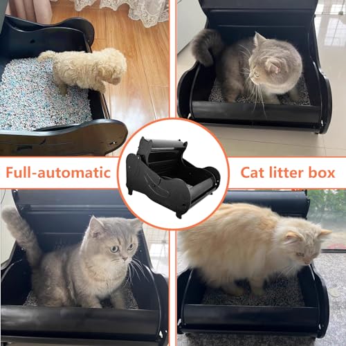 VCZONE Automatic Cat Litter Box, Self-Cleaning Cat Litter Box for Multiple Cats Ultra Cleaning, APP Control Low Noise Safety with Garbage Bags Cat Litter/Shovel/Mat