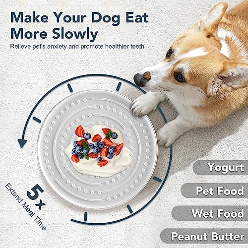 UPSKY 3L Dog Water Bowl 101oz Large No Spill Dog Bowl with Slow Feeder Mat, Splash Proof Pet Water Dispenser with Filters, Slow Drinking Bowl Vehicle Carried Travel Water Bowl for Dogs, Cats