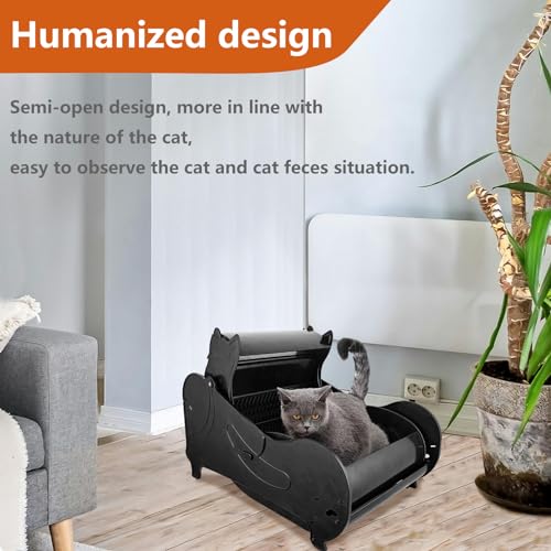 VCZONE Automatic Cat Litter Box, Self-Cleaning Cat Litter Box for Multiple Cats Ultra Cleaning, APP Control Low Noise Safety with Garbage Bags Cat Litter/Shovel/Mat