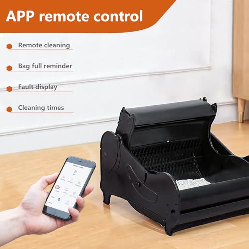 VCZONE Automatic Cat Litter Box, Self-Cleaning Cat Litter Box for Multiple Cats Ultra Cleaning, APP Control Low Noise Safety with Garbage Bags Cat Litter/Shovel/Mat