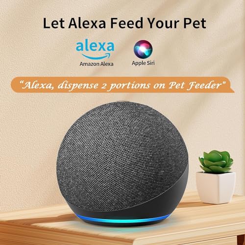 Automatic Cat Feeder, WiFi Pet Feeder for cat/dog Compatible with Alexa & Echo, 15 Cup Timed Cat Food Dispenser for Remote Feeding, up to 10 Meals Per Day with APP Control