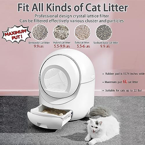 Extra Large Self Cleaning Cat Litter Box 80L with APP Control Smart Odor Removal Automatic Cat Litter Box Safety Protection Health Monitor for Multiple Cats