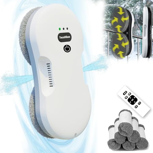 AymNolvs Window Cleaning Robot - Ultra Slim Window Cleaner Robot Equipped with Dual Water Sprays - Robot Window Cleaner with Smart Edge Detection - Robot Window Cleaner for Floor to Ceiling Windows