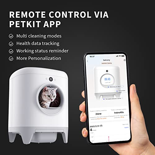 PETKIT PuraX Self-Cleaning Litter Box, Scooping Free and Automatic for Multiple Cats with Mat, xSecure/Odor Removal/APP Control