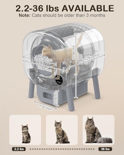 DEAPRULL Self-Cleaning Cat Litter Box, Automatic Litter Box Robot Self Cleaning with APP Control and Health Monitor, 80L+20L Large Capacity, includes 2 Deodorizing Box, 3 Trash Bags, and Mat
