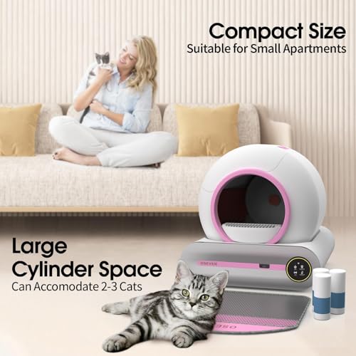 OSEVEN Self-Cleaning Cat Litter Box with APP Control- Weight Tracking&Health Monitoring, Automatic Litter Box with Odor