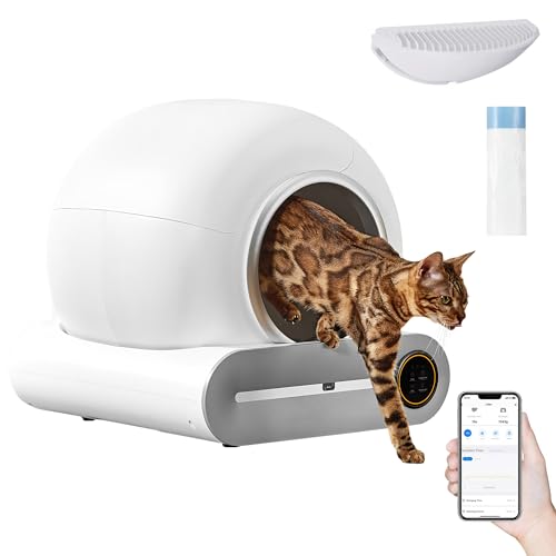 NEOCOZY Self-Cleaning Cat Litter Box, Litter Box with Infrared Detector and Weight Sensors, Automatic Cat Litter Box with Odor Removal, 65L+9L Large Capacity,Self Cleaning Litter Box for Multiple Cats