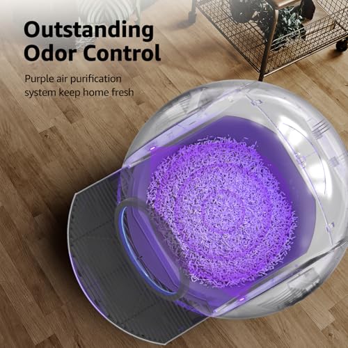 Self Cleaning Cat Litter Box, Upgraded Automatic Cat Litter Box Self Cleaning for Multi Cats, 60L Smart Litter Box with Mat Safety Protection/Odor Removal 1-Year Machine KungFuPet W-arranty
