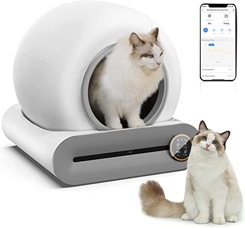 Self-Cleaning Cat Litter Box,Large Automatic Cat Litter Box with APP Control, Smart Health Monitor for Multiple Cats, 2023 Newest Version Cat Litter Box