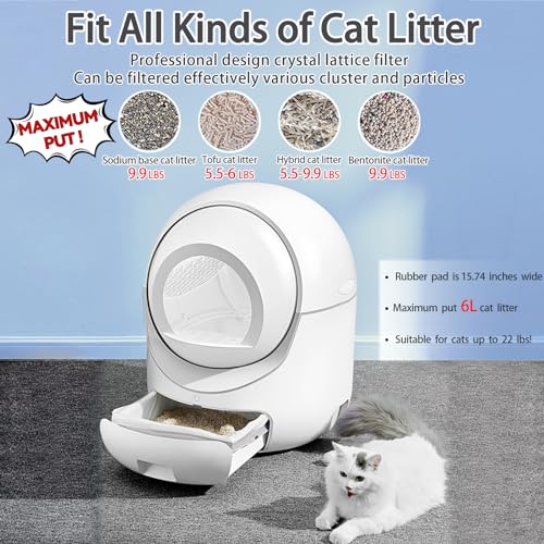Extra Large Self Cleaning Cat Litter Box 80L with APP Control 2.0 Smart Odor Removal Automatic Cat Litter Box Safety Protection Health Monitor for Multiple Cats