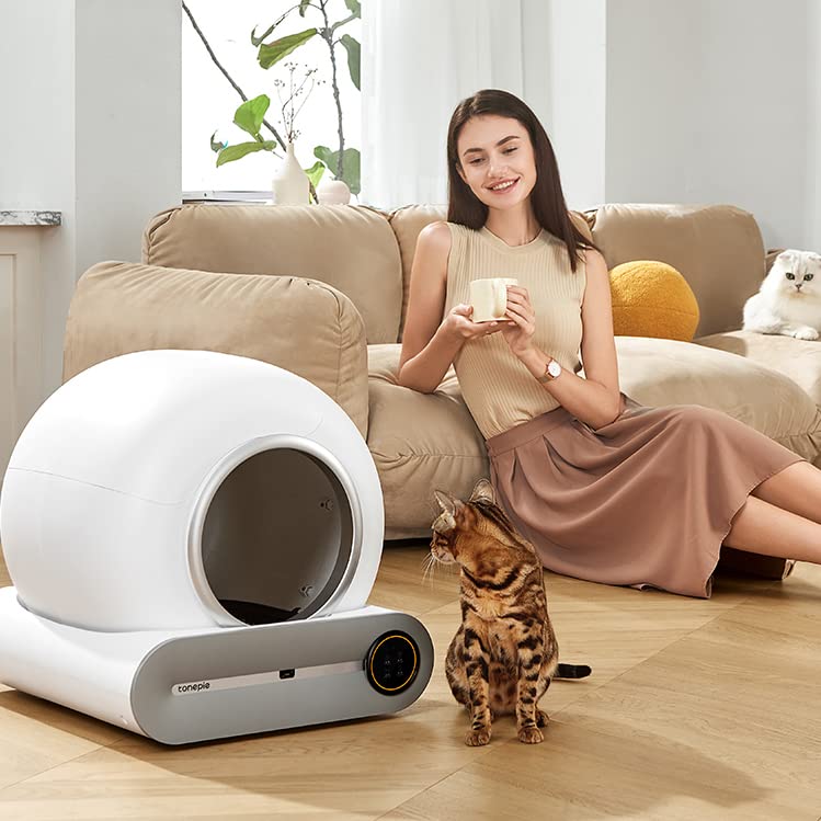 Self-Cleaning Cat Litter Box,Large Automatic Cat Litter Box with APP Control, Smart Health Monitor for Multiple Cats, 2023 Newest Version Cat Litter Box