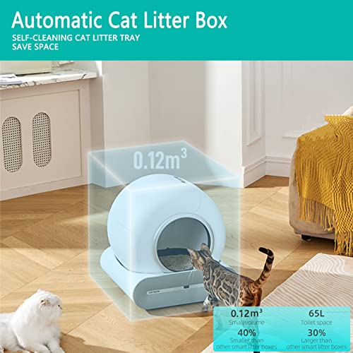 Self-Cleaning Cat Litter Box,Large Automatic Cat Litter Box with APP Control, Smart Health Monitor for Multiple Cats, 2023 Newest Version Cat Litter Box