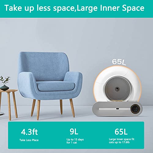 Self-Cleaning Cat Litter Box,Large Automatic Cat Litter Box with APP Control, Smart Health Monitor for Multiple Cats, 2023 Newest Version Cat Litter Box