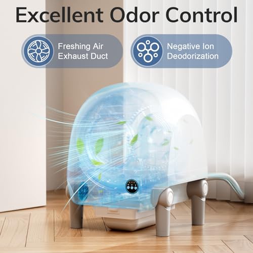 Self Cleaning Cat Litter Box: omzer 100L Large Capacity Automatic Cats Litter Boxes Robot - Wifi Connect Smart App-Controlled and Odor Removal Self-cleaning Litterbox for Indoor Kitty Small Cats