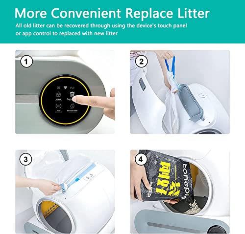 Self-Cleaning Cat Litter Box,Large Automatic Cat Litter Box with APP Control, Smart Health Monitor for Multiple Cats, 2023 Newest Version Cat Litter Box