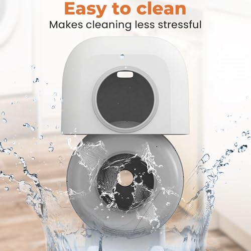 Self Cleaning Cat Litter Box, 120L X-Larger Automatic Cat Litter Box, with Air Vent System, 10 Safety Sensors Anti Pinch Design, Suitable for Multi-Cats, with Long Exhaust Duct and App Control.