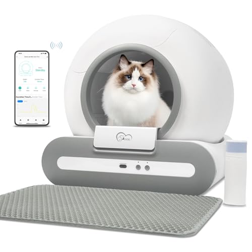 DOEL Upgraded Self Cleaning Cat Litter Box, 65L Large Capacity Automatic Cat Litter Box, Smart Cat Litter Machine with APP Control, Electric Self Scooping Litter Box, Pet Safety Protection Litter Box