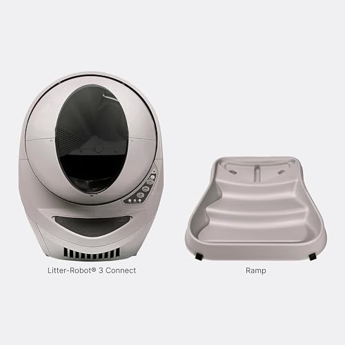 Litter-Robot 3 Connect & Ramp by Whisker, Beige - Automatic, Self-Cleaning Cat Litter Box, App Controlled, Helps Reduce Litter Box Odors, Works with Any Clumping Litter, WhiskerCare 1-Year Warranty