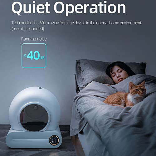 Self-Cleaning Cat Litter Box,Large Automatic Cat Litter Box with APP Control, Smart Health Monitor for Multiple Cats, 2023 Newest Version Cat Litter Box