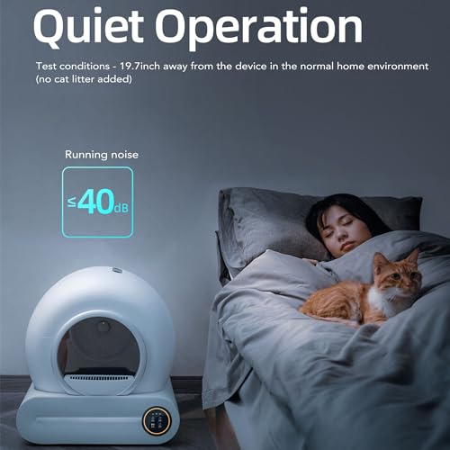 NEOCOZY Self-Cleaning Cat Litter Box, Litter Box with Infrared Detector and Weight Sensors, Automatic Cat Litter Box with Odor Removal, 65L+9L Large Capacity,Self Cleaning Litter Box for Multiple Cats