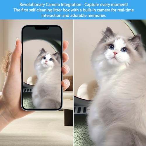 Brnzenta XXL APP CONTROL-Self-Cleaning Cat Litter Box Automatic with Camera-Support 5G Real Time Video Interaction&Repaly-Keep Tracking with Your Cat's Weight&Health-Odor Elemination 99.99% with Pipe