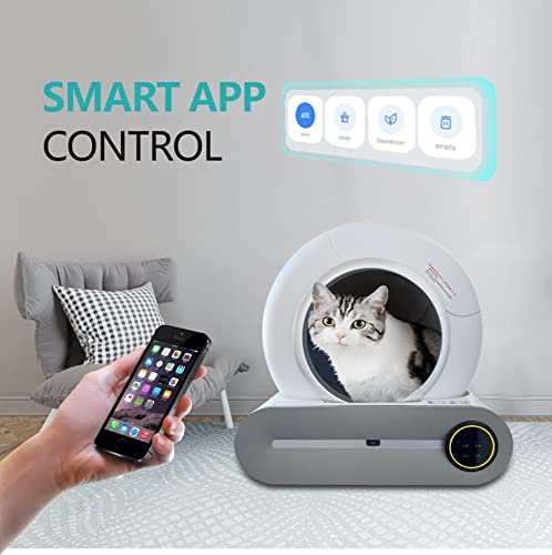 Self-Cleaning Cat Litter Box,Large Automatic Cat Litter Box with APP Control, Smart Health Monitor for Multiple Cats, 2023 Newest Version Cat Litter Box