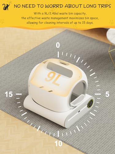 MESILIVO Smart Self-Cleaning Litter Box - 65L+9L Capacity, App Control, and Mess-Free Design for Multiple Cats