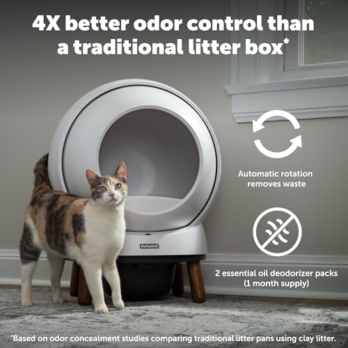 PetSafe ScoopFree SmartSpin Self-Cleaning Cat Litter Box – Advanced Odor Control – App Controlled with Health Monitoring – Works with Any Litter – Up to 2 Weeks of Hands-Free Cleaning