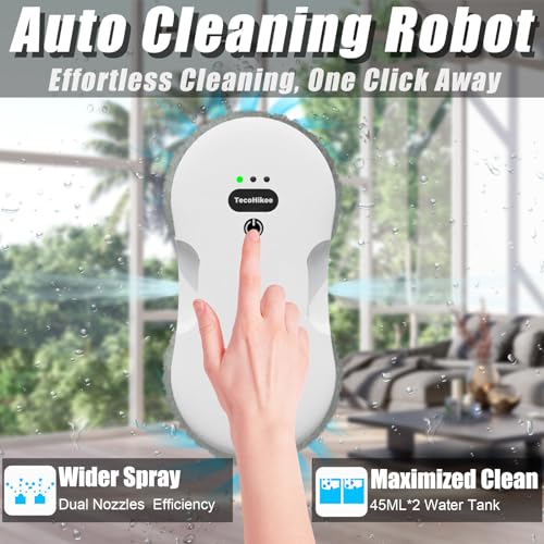 AymNolvs Window Cleaning Robot - Ultra Slim Window Cleaner Robot Equipped with Dual Water Sprays - Robot Window Cleaner with Smart Edge Detection - Robot Window Cleaner for Floor to Ceiling Windows