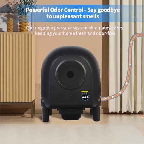 Brnzenta XXL APP CONTROL-Self-Cleaning Cat Litter Box Automatic with Camera-Support 5G Real Time Video Interaction&Repaly-Keep Tracking with Your Cat's Weight&Health-Odor Elemination 99.99% with Pipe