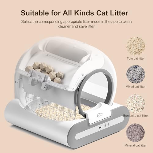 DOEL Upgraded Self Cleaning Cat Litter Box, 65L Large Capacity Automatic Cat Litter Box, Smart Cat Litter Machine with APP Control, Electric Self Scooping Litter Box, Pet Safety Protection Litter Box