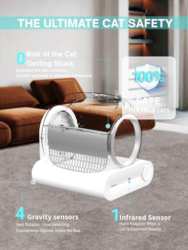LABOLOW Self Cleaning Cat Litter Box, Automatic Cat Litter Box with Mat & Broom 65L+9L Large Capacity APP Control Odor-Removal & Weight Monitoring Suitable for Multiple Cats【2024 Upgrade】