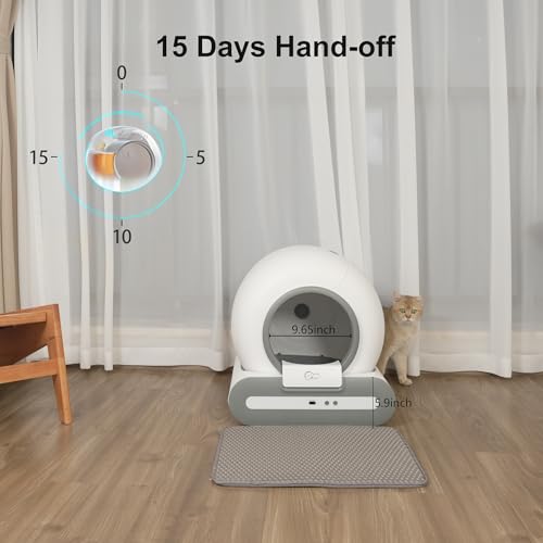 DOEL Upgraded Self Cleaning Cat Litter Box, 65L Large Capacity Automatic Cat Litter Box, Smart Cat Litter Machine with APP Control, Electric Self Scooping Litter Box, Pet Safety Protection Litter Box