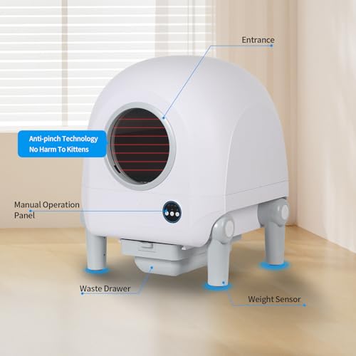 Brnzenta XXL APP CONTROL-Self-Cleaning Cat Litter Box Automatic with Camera-Support 5G Real Time Video Interaction&Repaly-Keep Tracking with Your Cat's Weight&Health-Odor Elemination 99.99% with Pipe