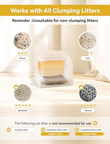 Self Cleaning Cat Litter Box Robot 4th, 65L+9L Large Automatic Cat Litter Box with Odor-Removal Design&Weight Monitoring Function, APP Remote Smart Control, for Multiple Cats【2024 Optimized Version】