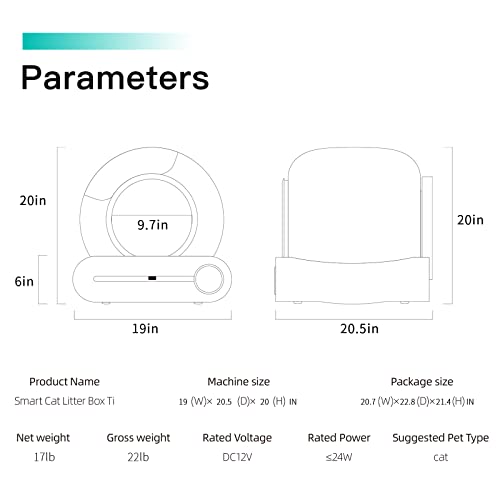 【New】 Automatic Cat Litter Box, Extra Large 65+9L Self-Clean/Free-Scoop Litter Box Robot Toilet, Safety Protection/APP Control/Odor Isolation, with Mat/Bag/Brush for Multiple Cats from 2 to 17LB
