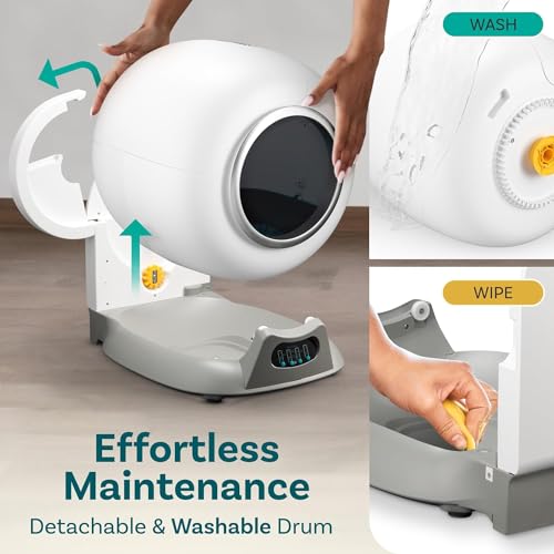 PetCove Cat Robot Automatic Litter Box, Self Cleaning Litter Box, Scoop free covered automatic Cat Litter Box Self-Cleaning for Multiple Cats Ultra Cleaning -Odor Removal -APP Control Smart Litter Box