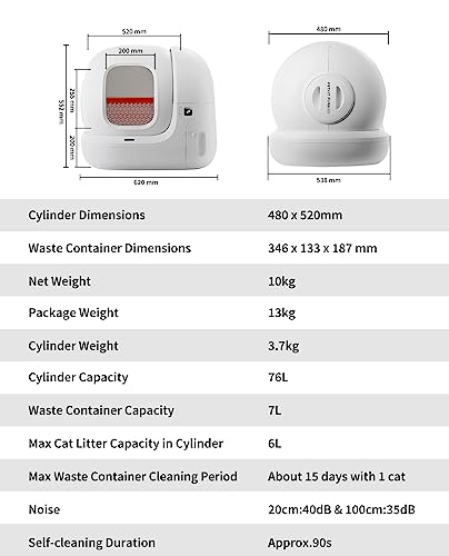 PETKIT Self Cleaning Cat Litter Box, PuraMax Cat Litter Box for Multiple Cats, App Control/xSecure/Odor Removal Automatic Cat Litter Box includes Trash Bags and K3 Smart Air Purifier Spray