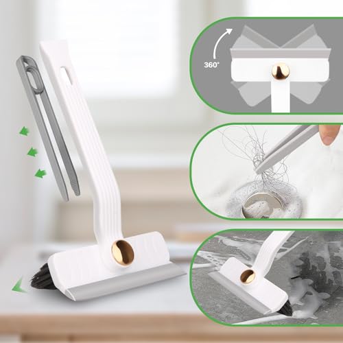 11Pcs Cleaning Brushes, Hard Bristle Crevice Cleaning Brush,Multi-Function Rotating Gap Brush, Grout Cleaner Brush,Smart Toilet Brush, Sink Drain Cleaner and Shoe Brush for Home Kitchen Bathroom