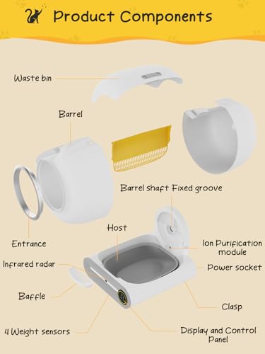 MESILIVO Smart Self-Cleaning Litter Box - 65L+9L Capacity, App Control, and Mess-Free Design for Multiple Cats