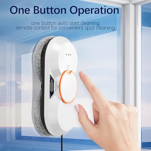 FBLMD Smart Window Cleaning Robot with Dual Water Spray 60ML and 5600Pa Suction Power Window Cleaner Robot for Windows/Tiles/Glass Door