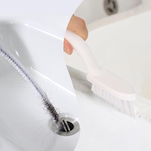 11Pcs Cleaning Brushes, Hard Bristle Crevice Cleaning Brush,Multi-Function Rotating Gap Brush, Grout Cleaner Brush,Smart Toilet Brush, Sink Drain Cleaner and Shoe Brush for Home Kitchen Bathroom