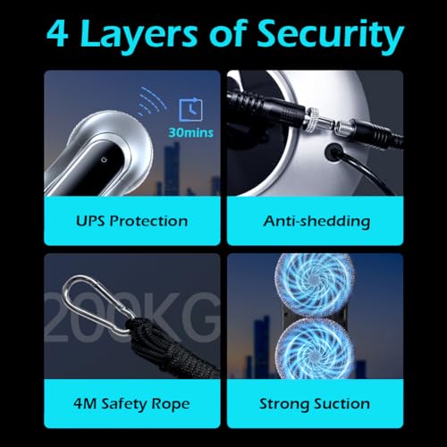 eTRY Window Cleaning Robot with Dual Water Spray 70ML Window Cleaner Robot 3500Pa Suction Power for Windows/Tiles/Glass Door