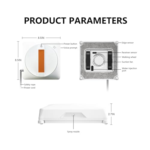 Wannabe Smart Window Cleaning Robot - Dual Water Spray, Remote Control, High Suction Power, Wet/Dry Cleaning, Indoor/Outdoor Use, Perfect for High-Rise Windows, Tiles, and Glass Doors