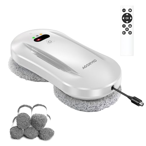 AGORVIO Window Cleaning Robot with Long life BLDC Motor,Window Robot Cleaner with Automatic Water Spray,Remote Control,Window Washer Robot for Interior/Exterior Highrise Windows