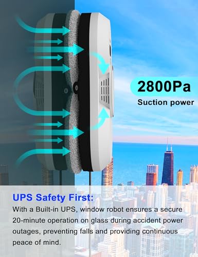 Sophinique Window Cleaning Robot Window Robot Vacuum Cleaner Outdoor Window Cleaner Tool Window Cleaner Robot with Dual Spray HCR-18 Window Vacuum Robot Window Cleaner